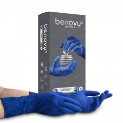 Перчатки смотровые латексные текстурированные повышенной прочности BENOVY Latex High Risk оптом