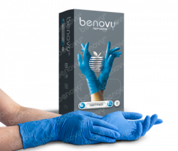 Перчатки нитриловые особопрочные с удлиненной манжетой BENOVY Nitrile Chlorinated LC оптом