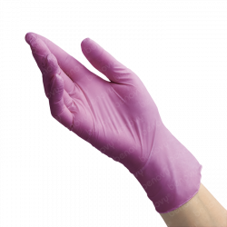 Перчатки смотровые текстурированные на пальцах розовые BENOVY Nitrile MultiColor оптом