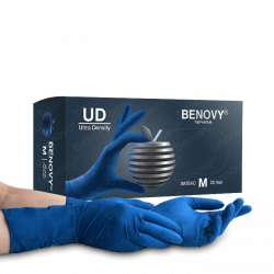 Перчатки смотровые латексные неопудренные BENOVY Latex Ultra Density НС оптом