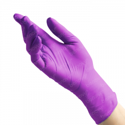 Перчатки смотровые нитриловые текстурированные на пальцах сиреневые BENOVY Nitrile MultiColor оптом